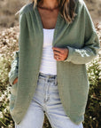 Waffle Knit Open Front Cardigan