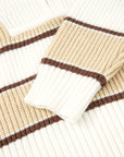 Stripe Half-Zip Drop Shoulder Sweater
