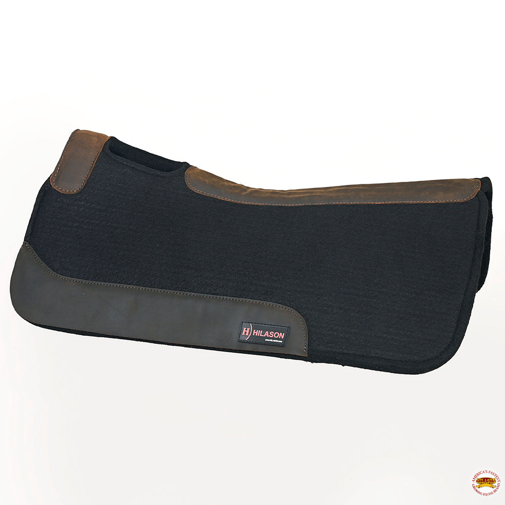 Hilason Western Wool Felt Horse Saddle Pad W/ Leather Border