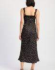 SATIN MIDI SKIRT WITH LACE TRIM