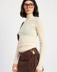 MINI LOW WAISTED SKIRT WITH RIBBON TIES