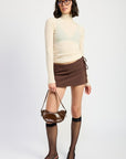 MINI LOW WAISTED SKIRT WITH RIBBON TIES