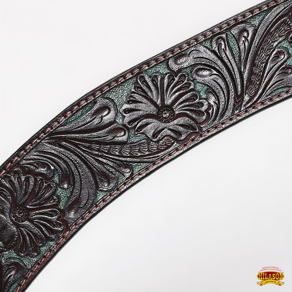 Western Horse Headstall &amp; Breast Collar Tack American Leather Dark Brown Hilason