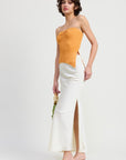 RIBBED ASYMMETRICAL HEM TUBE TOP