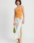 RIBBED ASYMMETRICAL HEM TUBE TOP