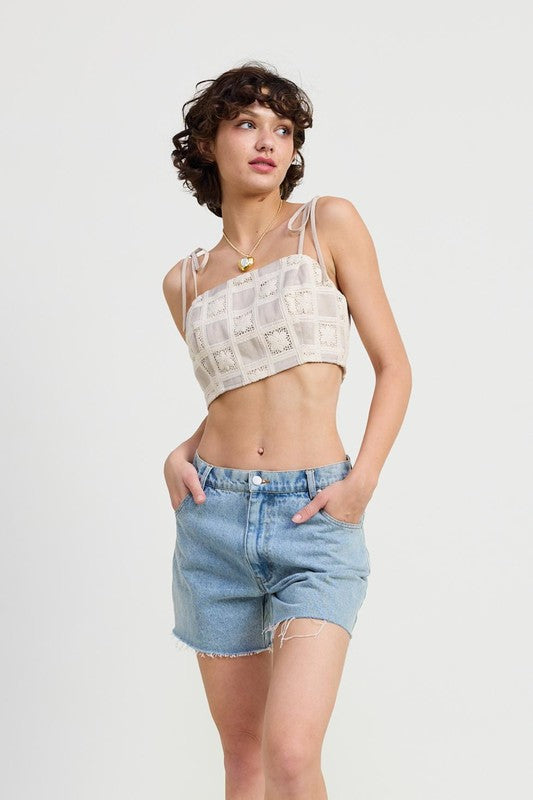 CROPPED CROCHET TOP