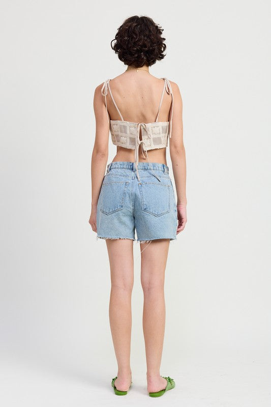 CROPPED CROCHET TOP