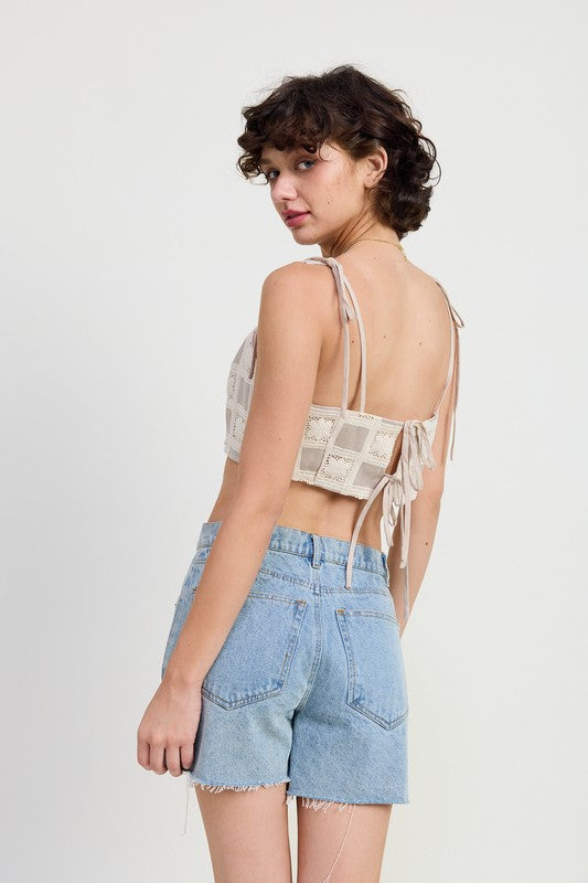 CROPPED CROCHET TOP