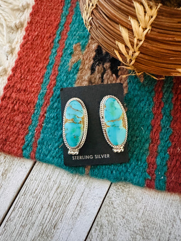 Navajo Turquoise & Sterling Silver Post Earrings
