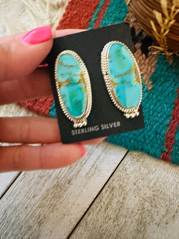 Navajo Turquoise & Sterling Silver Post Earrings