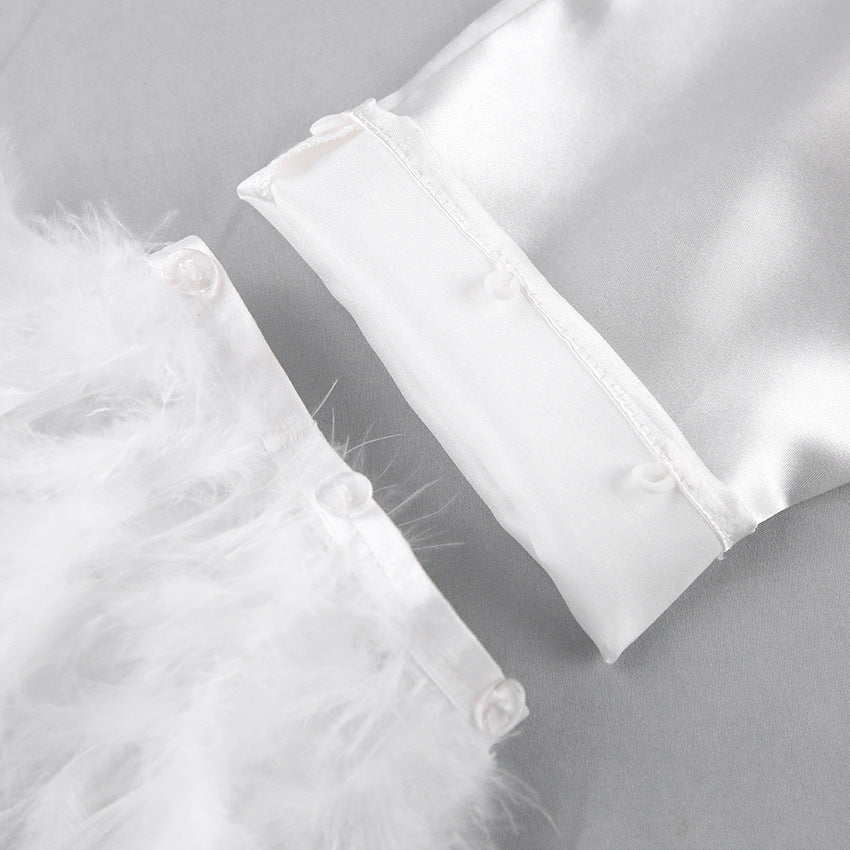 Heavenly Feathered Silk Pajamas in color options