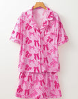Bow Shirt and Shorts Pajamas Set