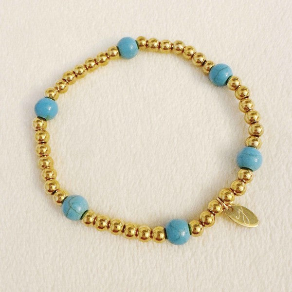 The Designer Golden Bead Stretch Bracelet