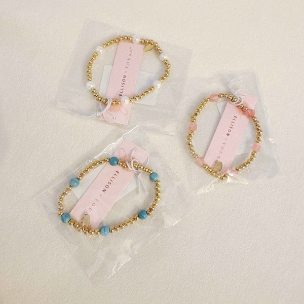 The Designer Golden Bead Stretch Bracelet