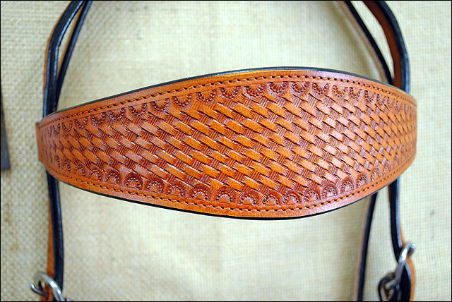 Hilason Western Headstall &amp; Breast Collar Set Horse American Leather Tan