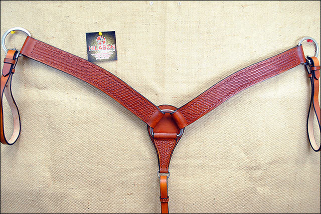Hilason Western Headstall &amp; Breast Collar Set Horse American Leather Tan