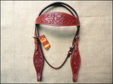 Western Horse Headstall Tack Bridle American Leather Mahogany Hilason