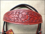 Western Horse Headstall Tack Bridle American Leather Mahogany Hilason