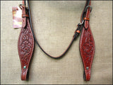 Western Horse Headstall Tack Bridle American Leather Mahogany Hilason