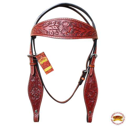 Western Horse Headstall Tack Bridle American Leather Mahogany Hilason