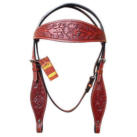 Western Horse Headstall Tack Bridle American Leather Mahogany Hilason