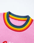 Christmas Merry & Bright Stripe Trim Sweater
