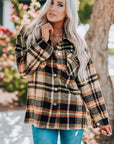 Plaid Pocketed Button Front Shacket