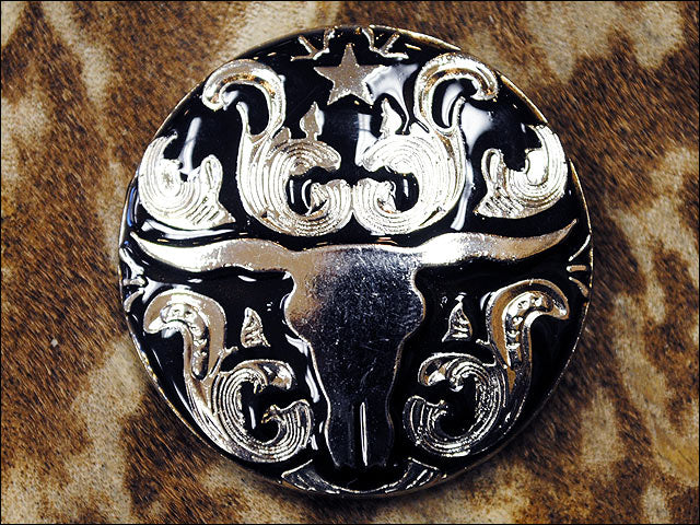 Western Screw Back Concholong Horn Black Saddle Headstall Bling Cowgirl