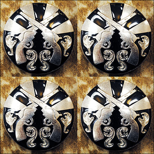 Western Screw Back Concho1 Cross Gun Black Saddle Headstall Bling Cowgirl