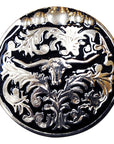 Western Screw Back Concho1 Long Horn Black Saddle Headstall Bling Cowgirl