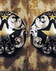 Western Screw Back Concho Texas Star Black Saddle Headstall Bling Cowgirl