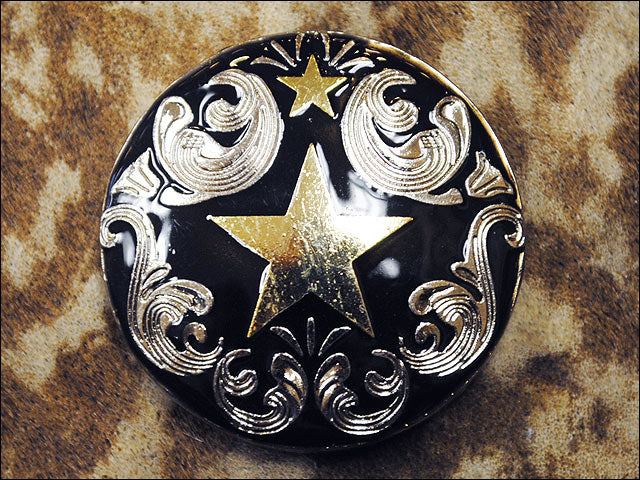 Western Screw Back Concho Texas Star Black Saddle Headstall Bling Cowgirl