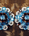 Turquoise Brown Crystals Berry Headstall Saddle Hilason