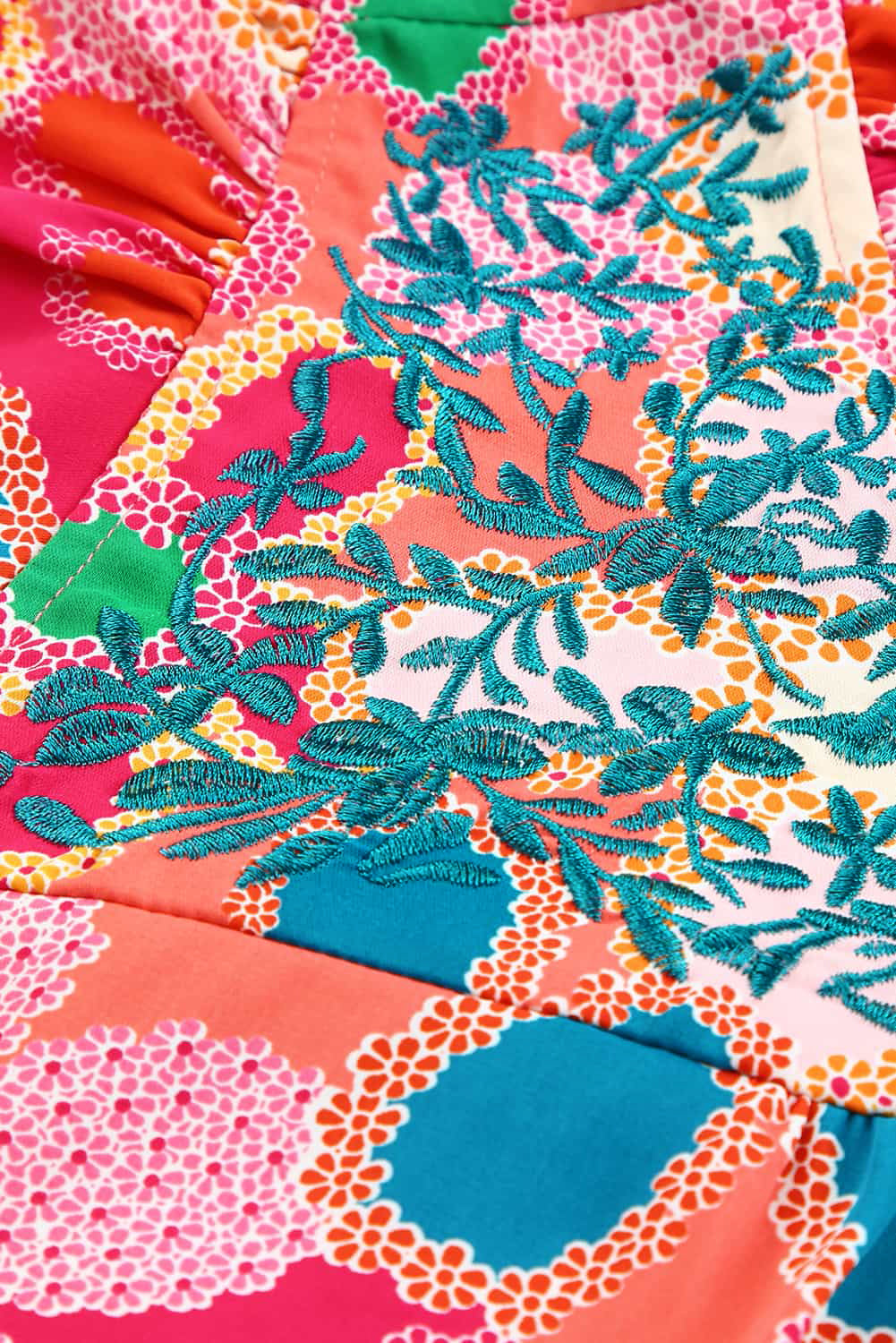 Floral Embroidered Frilled Tank Top