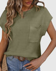 Olive Cap-Sleeved Sweater
