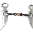 AJ Tack Aluminum Three Piece Copper Roller Snaffle Bit