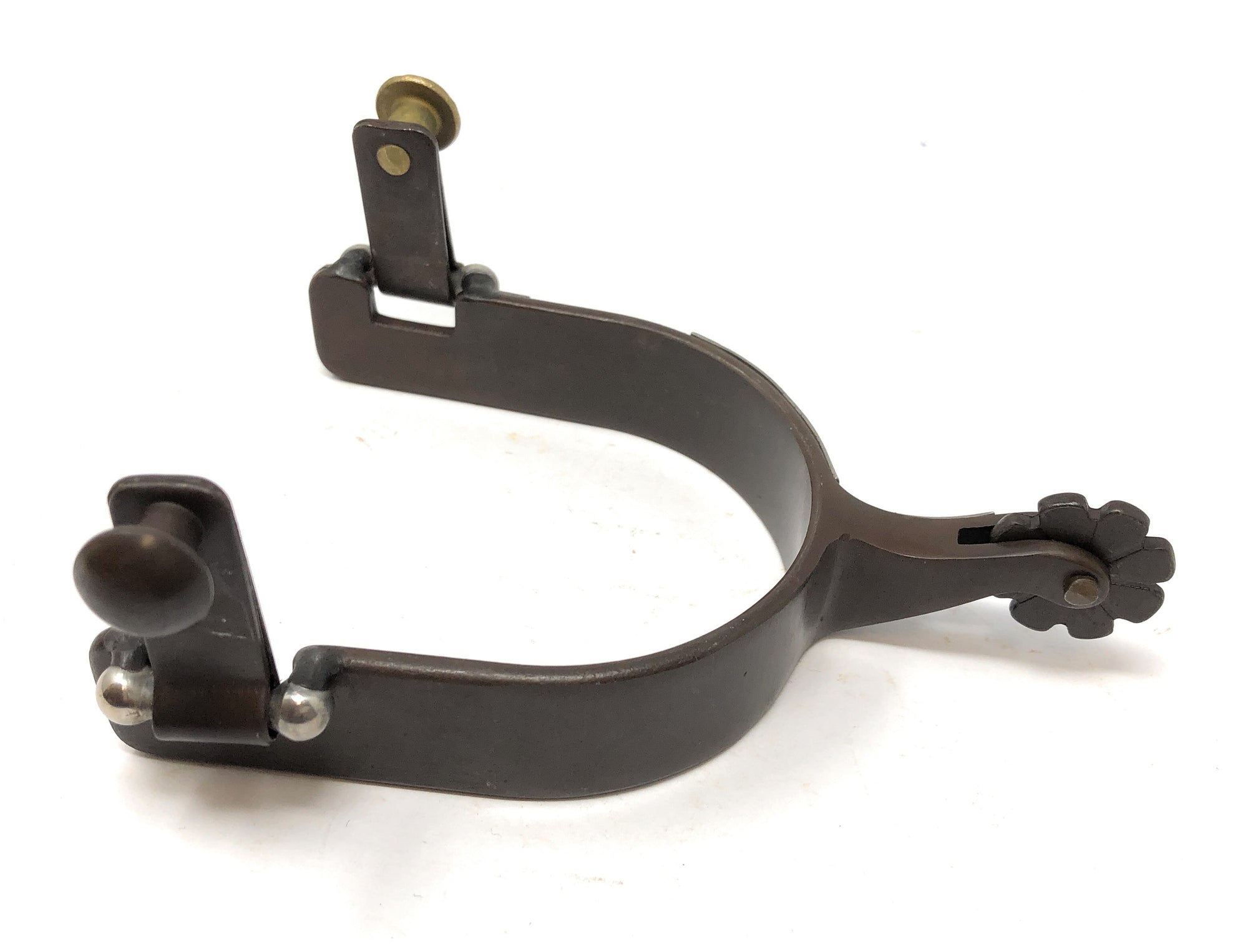 AJ Tack Men&#39;s Brown Antique Team Roping Offset Spurs