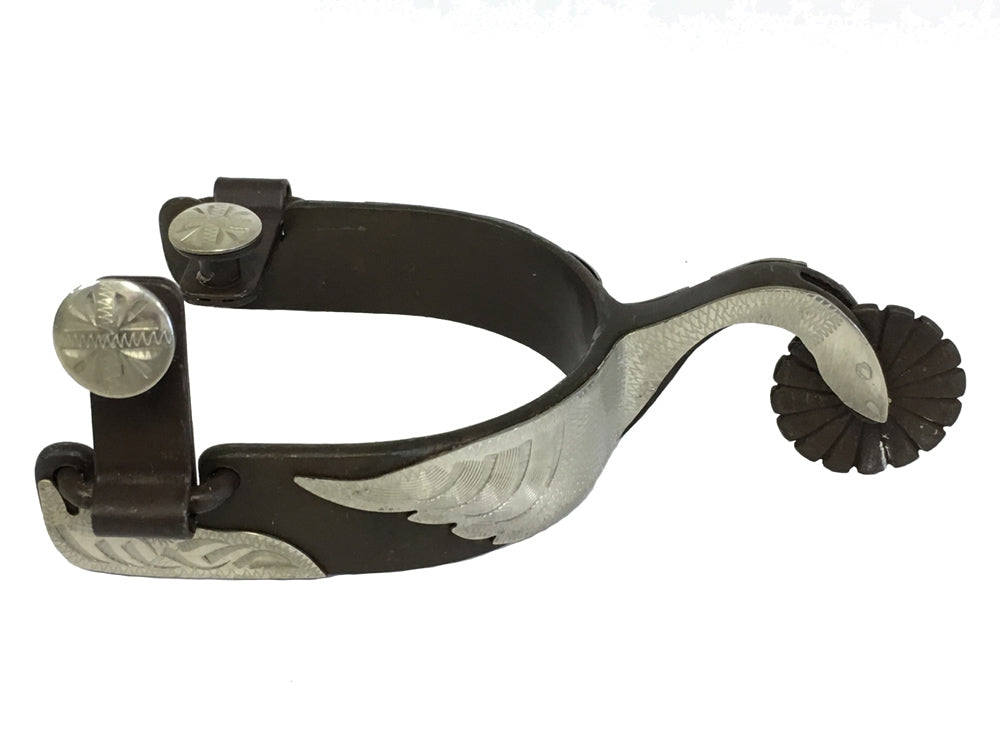 AJ Tack Men&#39;s Swan Shank Antique Brown Spurs