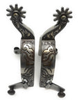 AJ Tack Men's Longhorn Floral Show Spurs