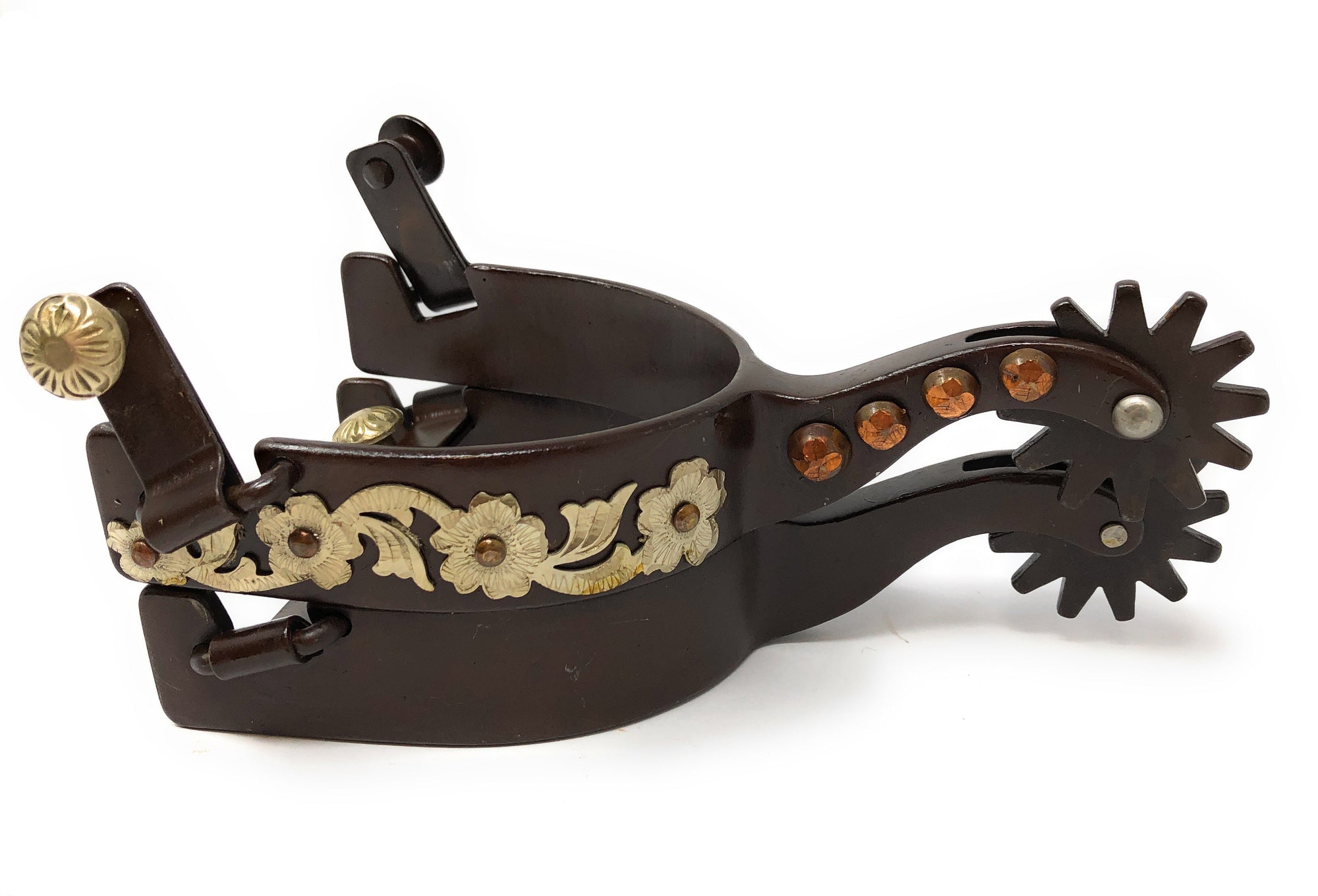 AJ Tack Men&#39;s Floral Engraved Spurs