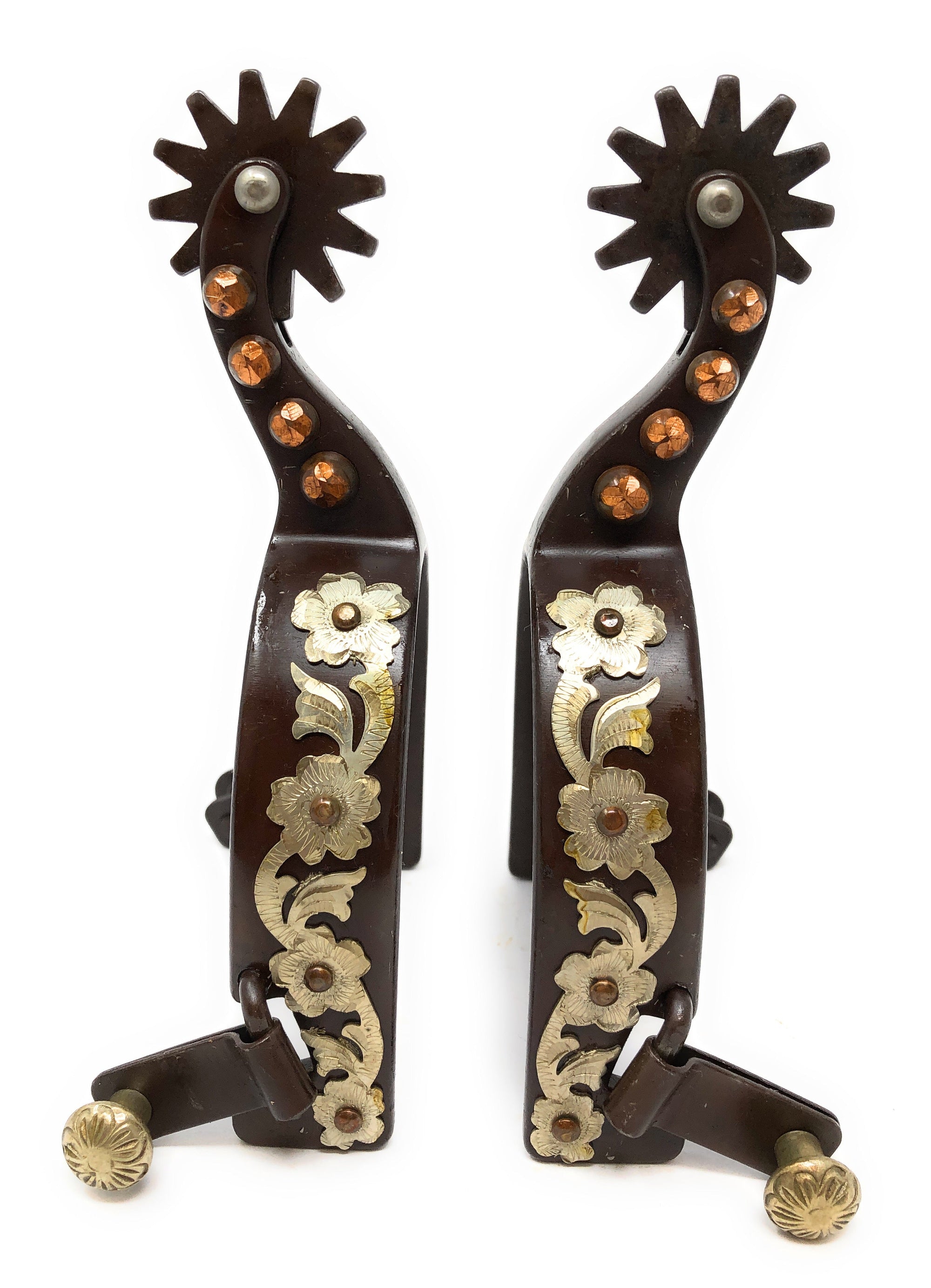 AJ Tack Men&#39;s Floral Engraved Spurs