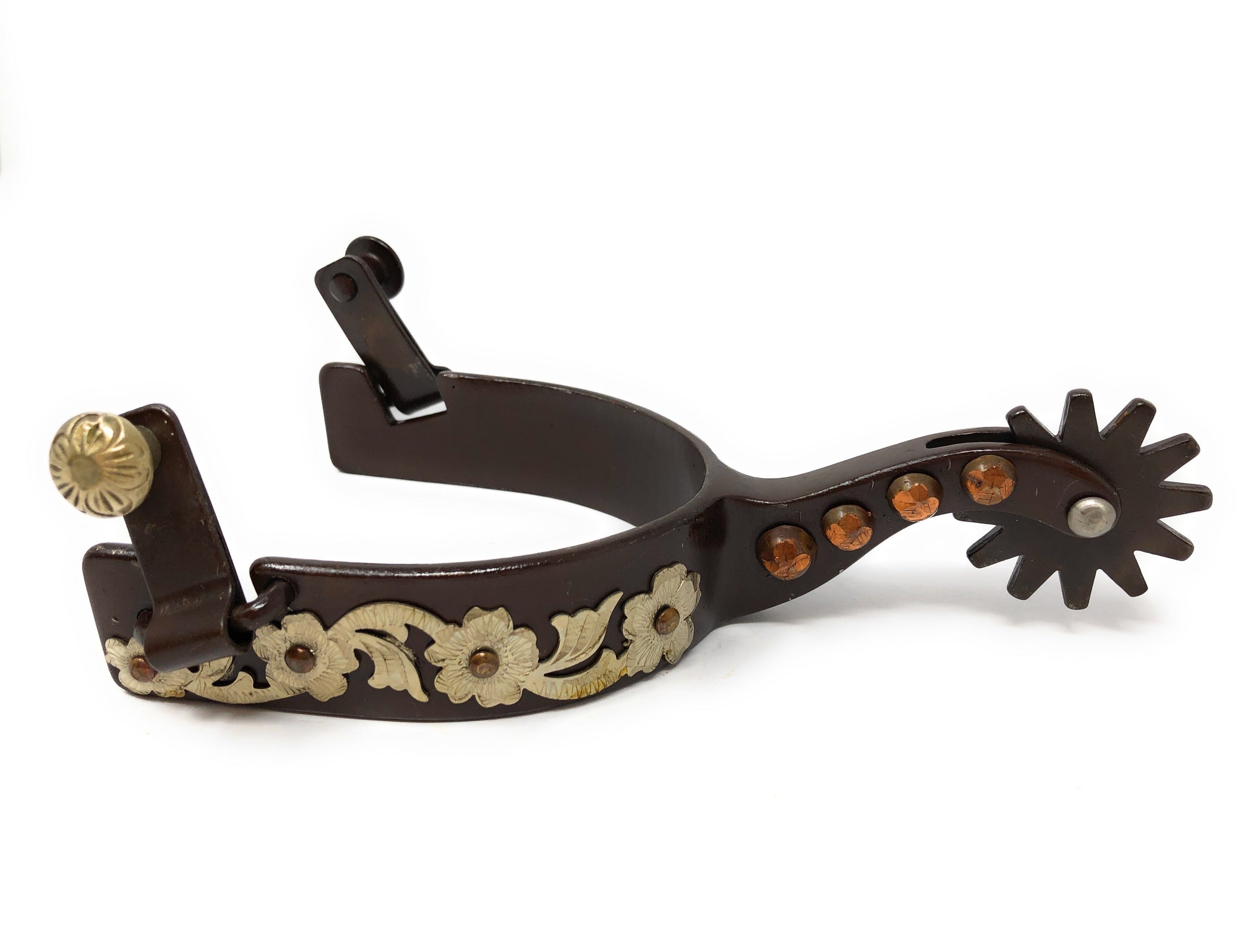 AJ Tack Men&#39;s Floral Engraved Spurs