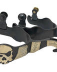 AJ Tack Men's Antique Brown Pirate Skull Spurs