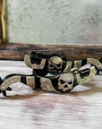AJ Tack Men's Antique Brown Pirate Skull Spurs