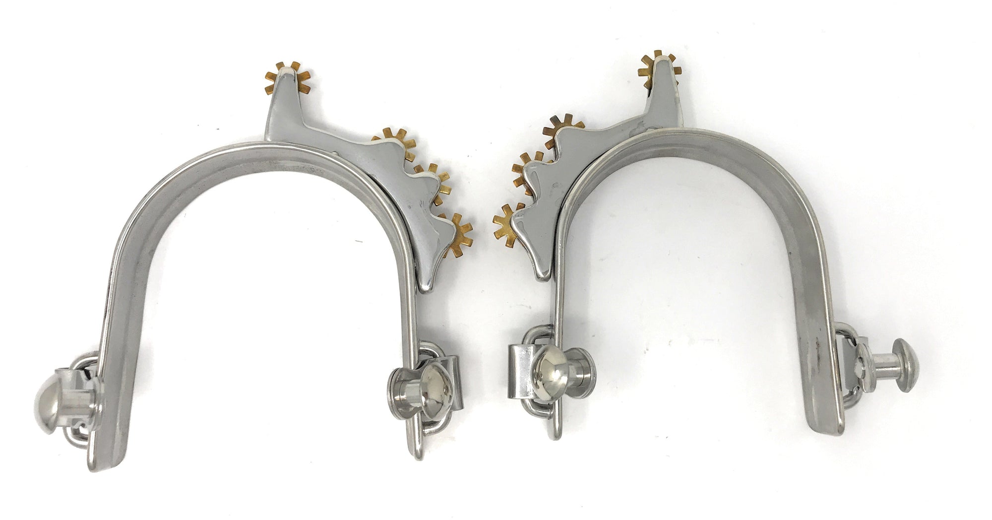AJ Tack Men&#39;s Horizontal Brass Rowels Bumper Spurs