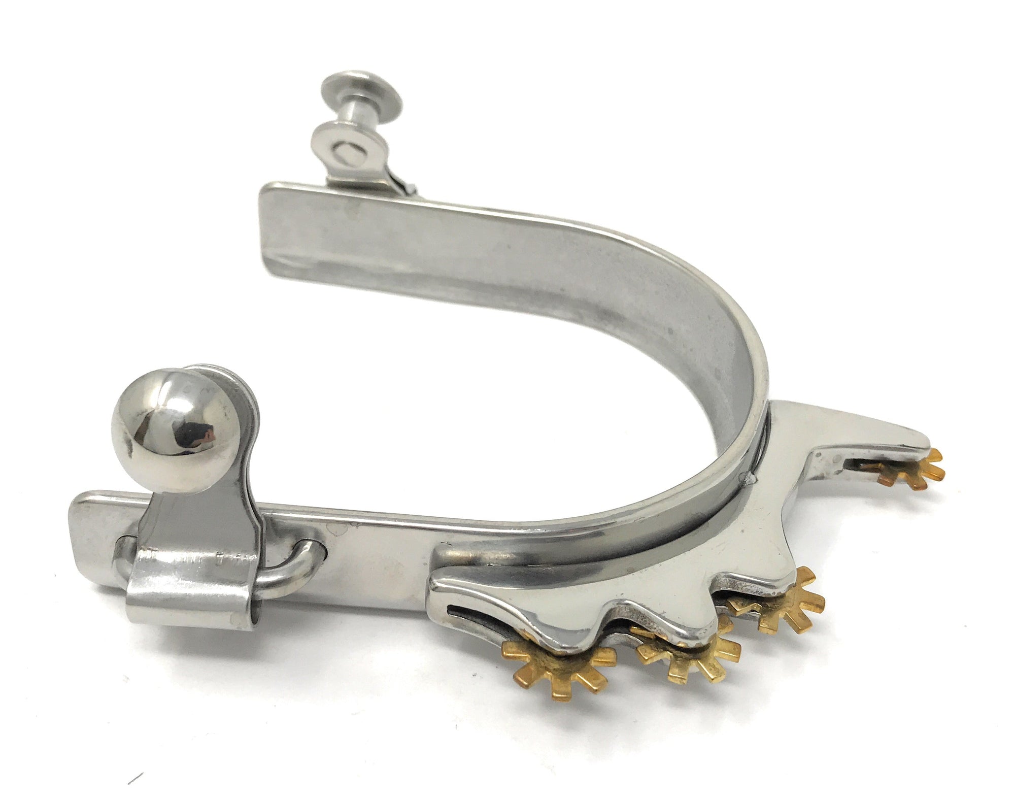 AJ Tack Men&#39;s Horizontal Brass Rowels Bumper Spurs