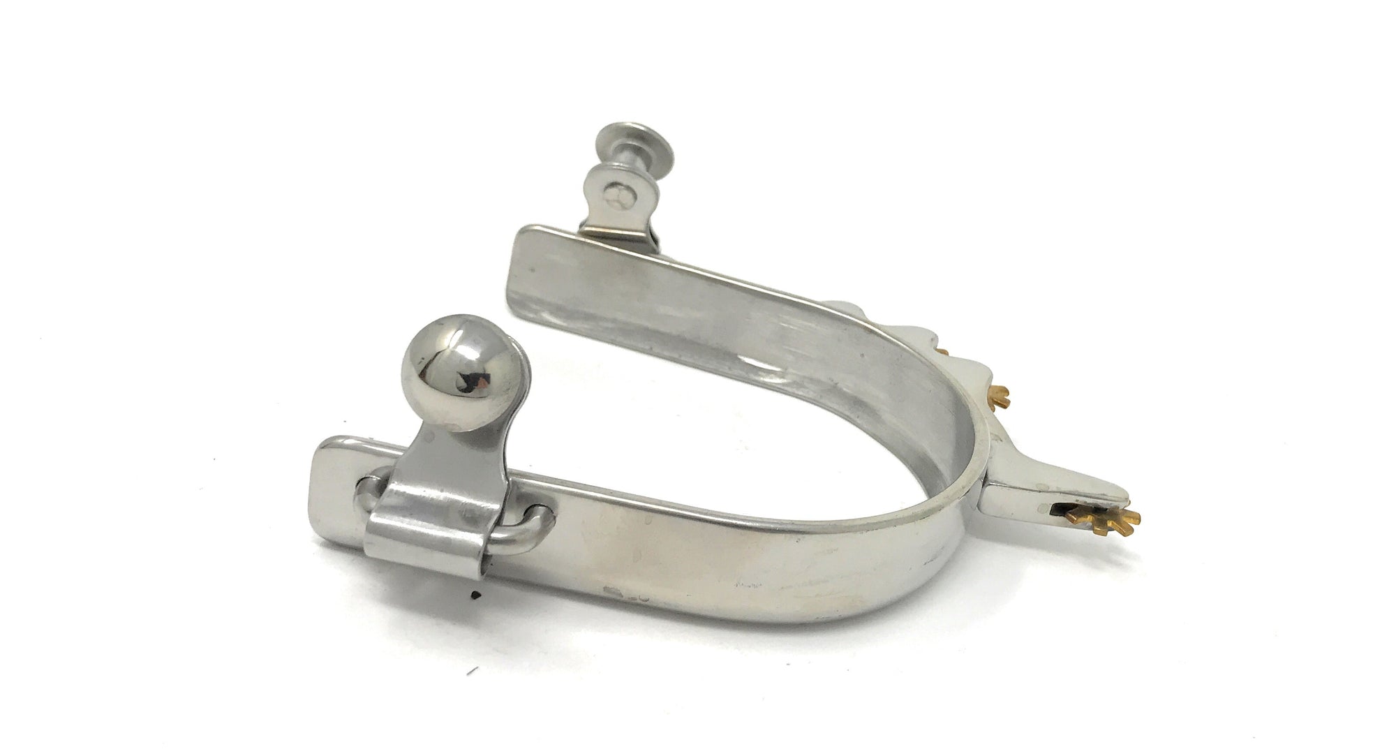 AJ Tack Men&#39;s Horizontal Brass Rowels Bumper Spurs