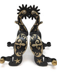 AJ Tack Men's Antique Brown Star and Floral Spurs