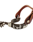 AJ Tack Men's Antique Brown Team Roping Spur Set