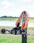 AJ Tack Men's Black Steel Reining Horse Spurs and Straps